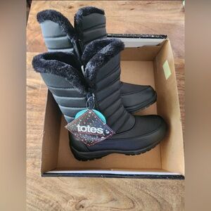 NEW Totes Womens Jennifer Waterproof Black Winter Boots